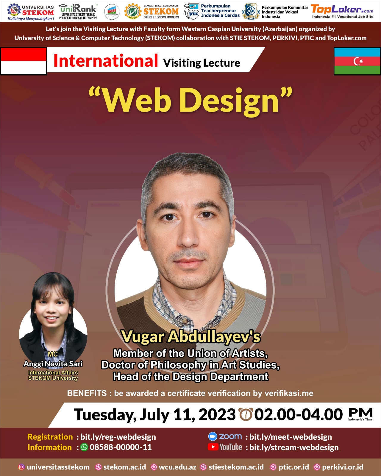 Western Caspian University's Design Department Head, Dr. Vüqar Abdullayev, to Deliver Online Lecture at International Webinar in Indonesia