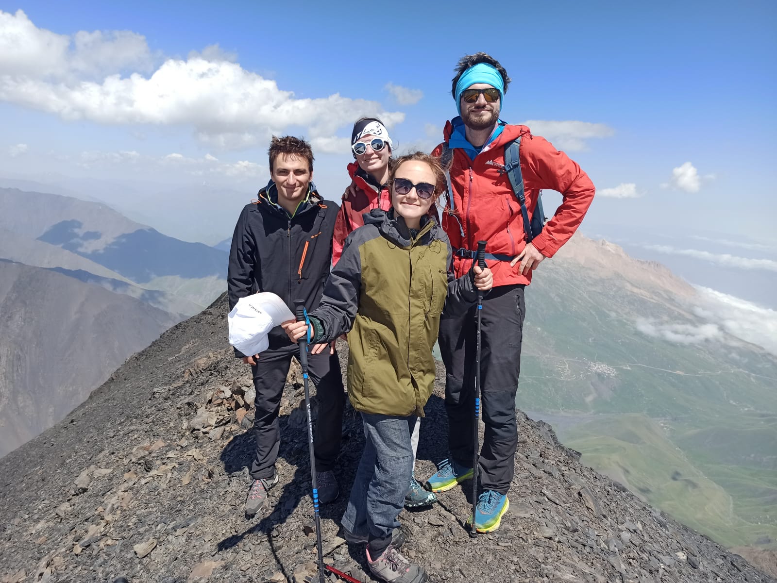 International Mountaineering Federation members climb high mountain peaks of Greater Caucasus