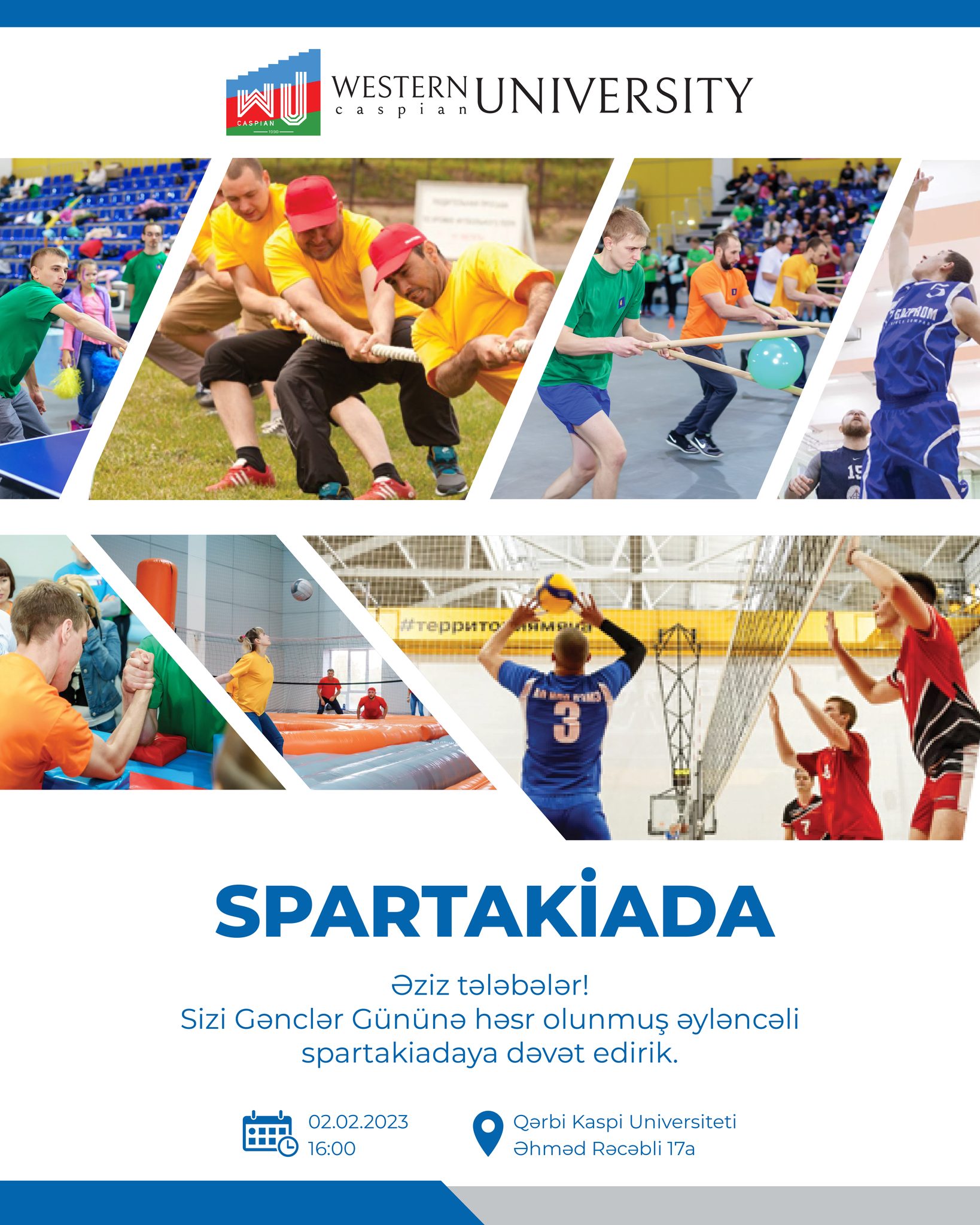 Dear students, we invite you to a fun Spartakiada dedicated to Youth Day!